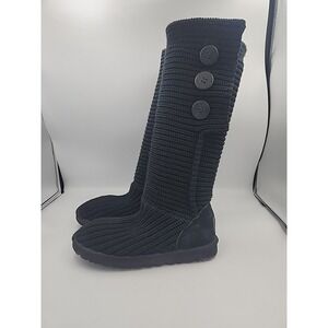 UGG Australia Classic Cardy Boots Womens 7 S/N‎ 5819 Sweater Knit Foldover EUC